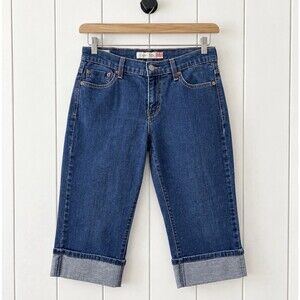 Levi's 515 Women's Capri Jeans Size 4 Y2K 2000s Cuffed Cropped Blue Denim